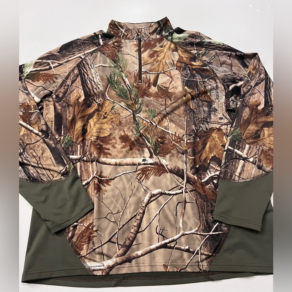 Habit REALTREE Camo‎ 1/4 Zip Long sleeve Pullover Mens Size Large